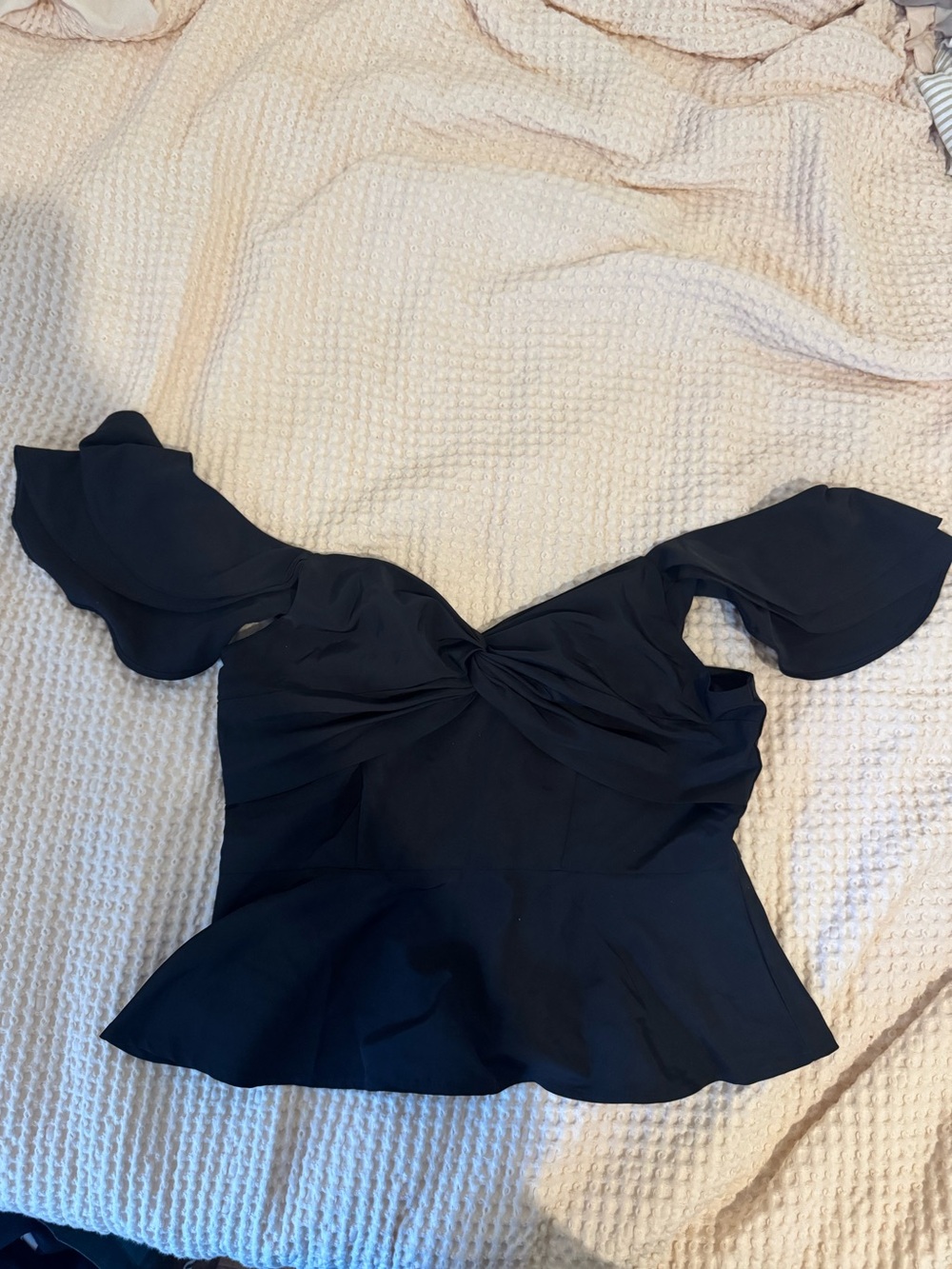 Express Off-Shoulder Black Peplum Top